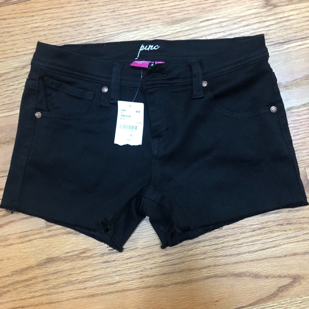 Pinc Premium Black Denim Shorts Girls Size 14 NWT